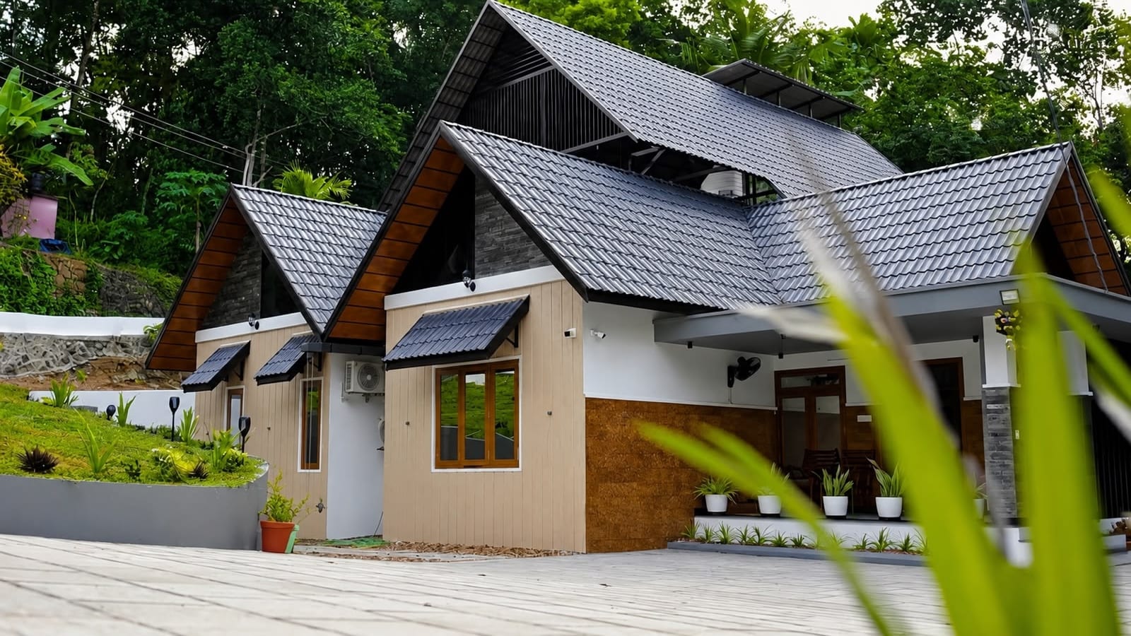 Highland Gable Retreat — multi-pitched slate roof villa in Munnar