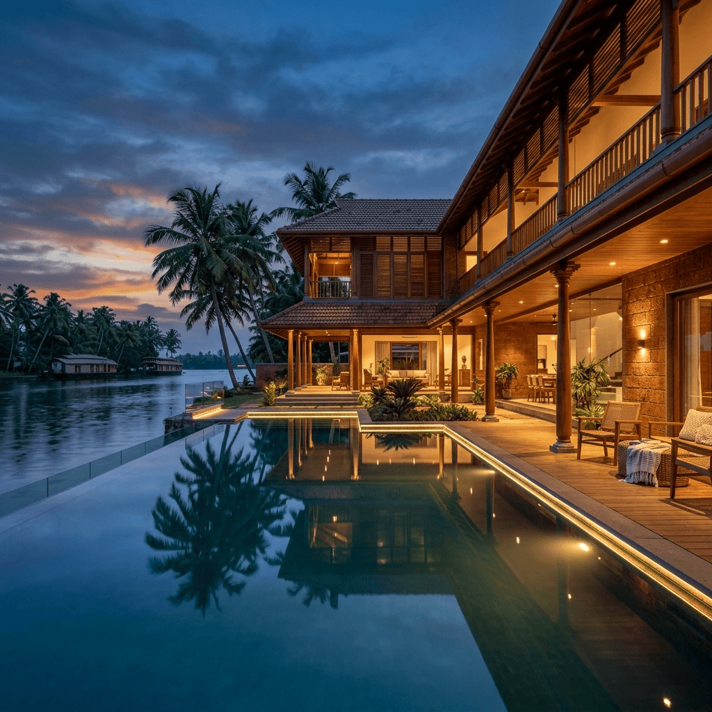 Backwater Waterfront Residence — luxury Kerala backwater villa