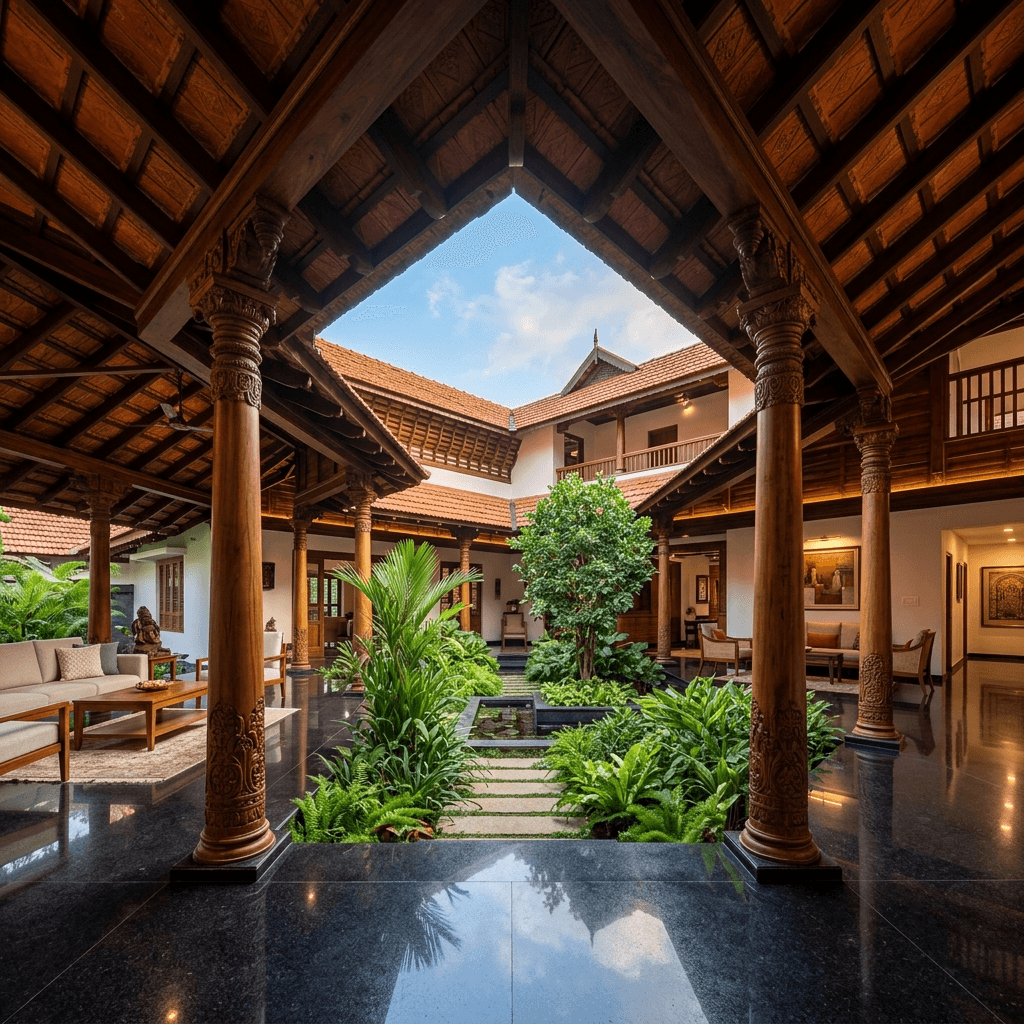Contemporary Nalukettu in Kochi — traditional courtyard house